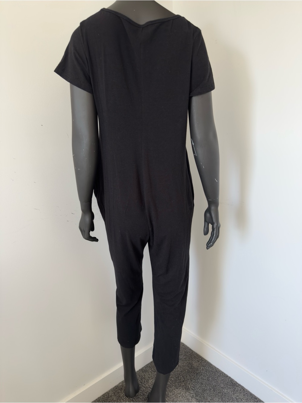 316. Smash + Tess Black Jumpsuit with Short Sleeves - Picture 7 of 9